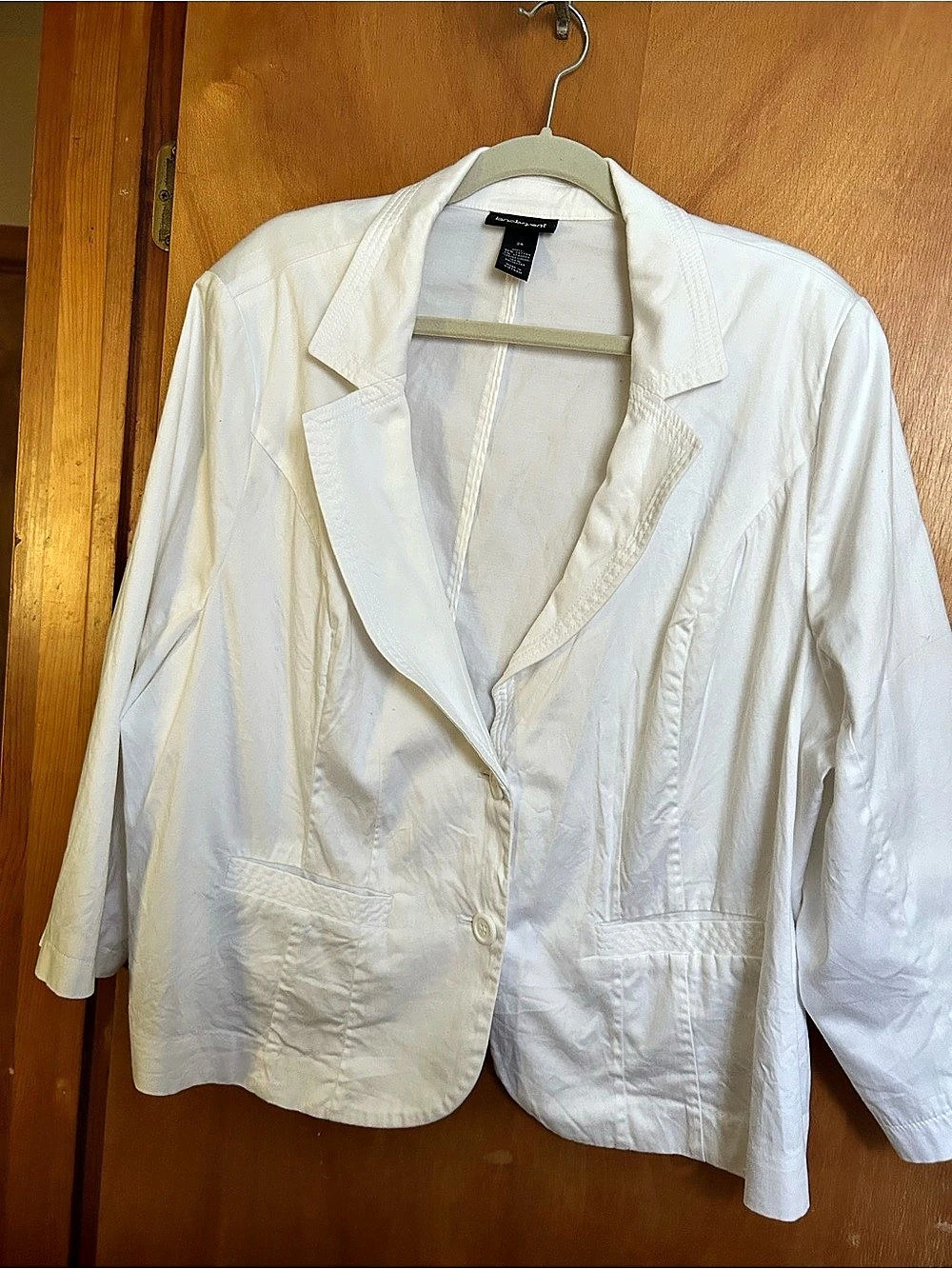 Lane Bryant White Blazer Waist 26 Cotton